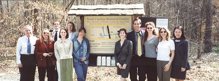 The first generation of Botanical Center Trainees at North Carolina in 2000